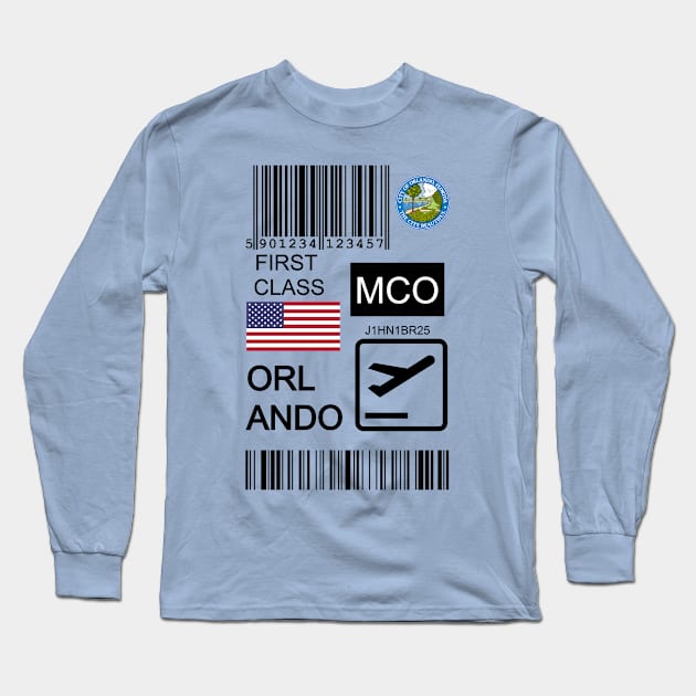 Orlando United States travel ticket Long Sleeve T-Shirt by Travellers